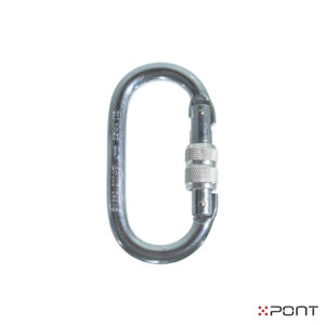 5 PONT Ovál karabiner, acél, csavarmenetes